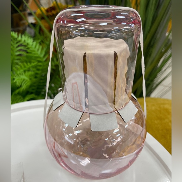 Pink Glass Carafe Decanter and Glass Set Water NEW - Picture 3 of 4